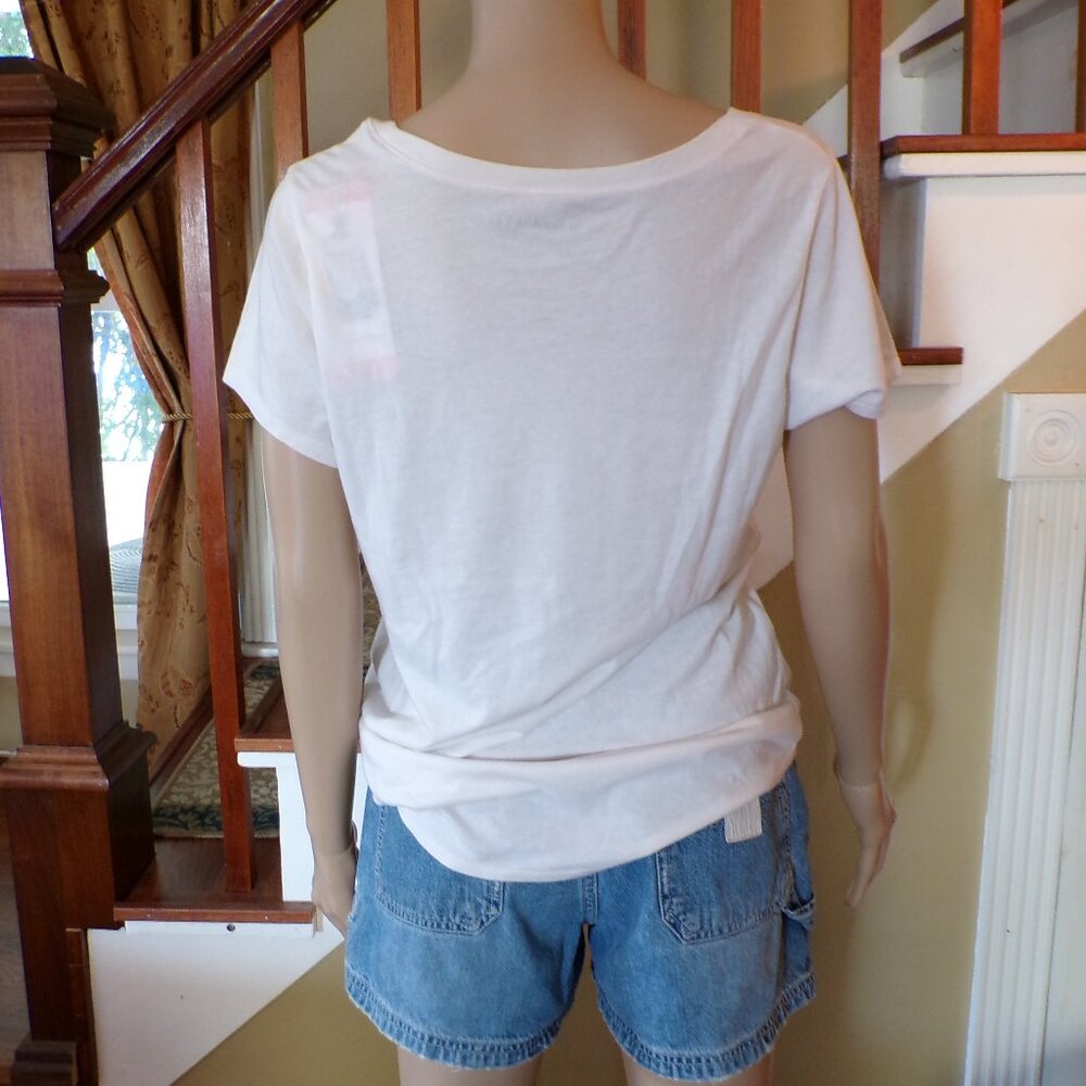 LUCKY BRAND NWT Women's Marshmallow Butterfly Graphic T-Shirt Size Medium - Picture 4 of 7